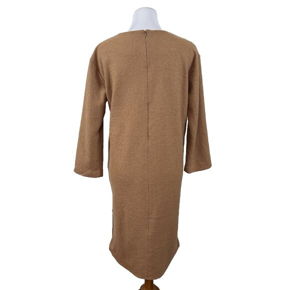 Mila Owen Japanese Fashion Womens Brown Wool Blend Size F US L Large Boxy Dress - Picture 6 of 9